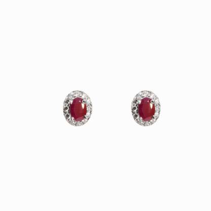Ruby Silver Stud Earring
