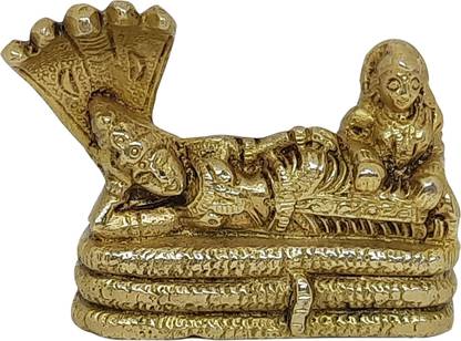APARAJITA COLLECTIONS NARAYAN SITTING ON SESH NAAG WITH MATA LAKSHMI Decorative Showpiece  -  15 cm