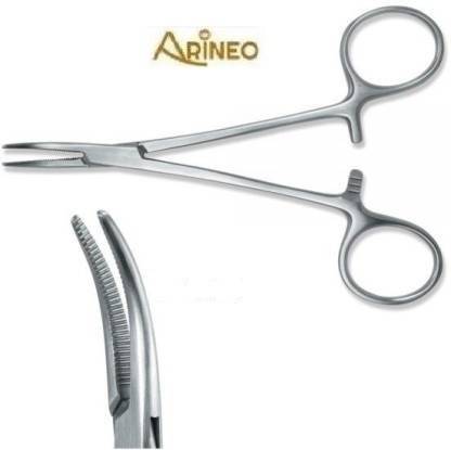 ARINEO Mosquito forceps curved surgical instrument 5 inch - 13cm Tissue Forceps Tissue Forceps
