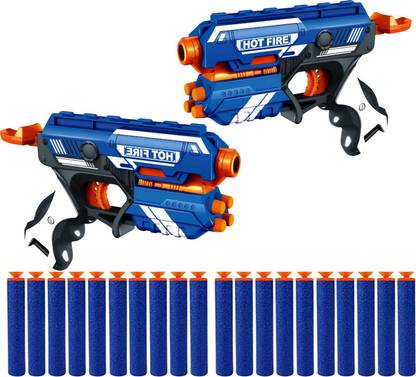 Toy Cloud Combo Set of 2 Hot Fire Manual Soft Blaster Toy Gun (10 Soft Foam Bullets and 10 Suction Dart Bullets), Safe and Long Range Shooting Gun Guns & Darts