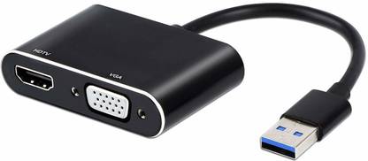 microware USB to HDMI VGA Adapter, USB 3.0 to HDMI Converter 1080P HDMI and VGA Sync Output Support Windows 10/8/7 Only USB 2.0/3.0 to VGA/HDMI adapter USB Hub