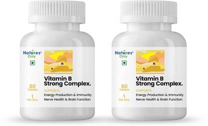 Natures Only Vitamin B Strong Complex. Increase metabolism and energy. One a day. 120 Tablets