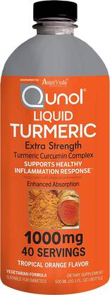 Asterveda Qunol - Liquid Turmeric Curcumin Complex, Tropical Orange,40 Servings