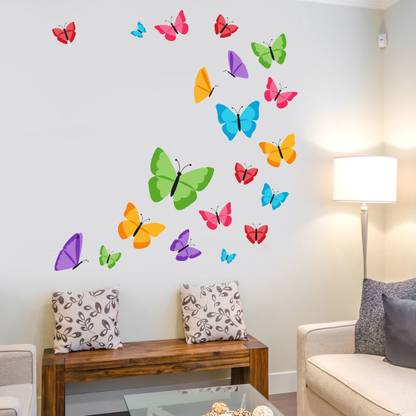 Newway Decaals colourful Butterfly Design (Large Size)