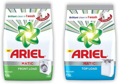 Ariel Matic Top Load & Front load Detergent 2kg pack of 2 Detergent Powder