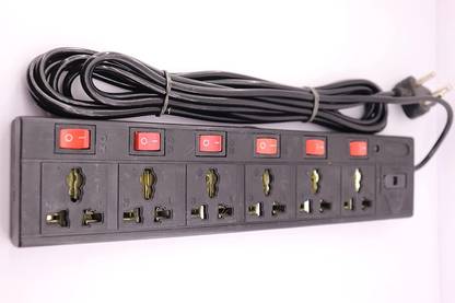 HARIKRUPEX Long Wire Extension Cord 6 AMP-250 Volts 6+6 Surge Protector/Computer Wire Extension Wire Connector