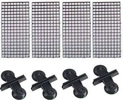 SN AQUATIC Black Color Egg Crate Aquarium Fish Tank Filter Bottom Isolate Board & Divider Partion Clip For Aquarium Fish Tanks (Pack OF 4) Aquarium Tool