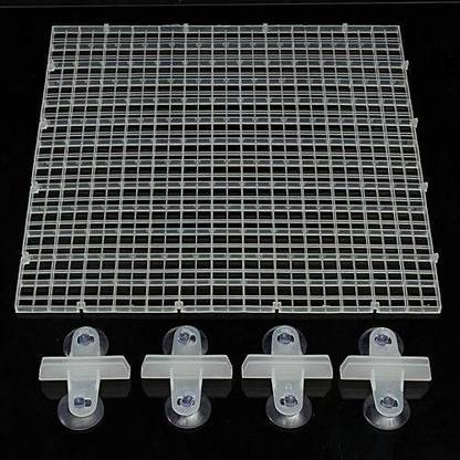 SN AQUATIC White Color Egg Crate Aquarium Fish Tank Filter Bottom Isolate Board & Divider Partion Clip For Aquarium Fish Tanks (Pack OF 4) Aquarium Tool