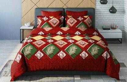 Nanda Cotton Queen Flat 220 TC Abstract Bedsheet
