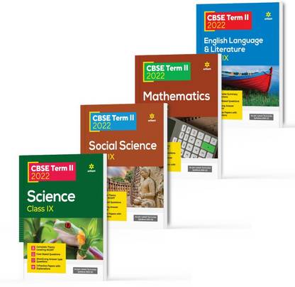 Arihant CBSE Science , Social science , Mathematics and English Language & Literature Term 2 Class 9 for 2022 Exam (Cover Theory and MCQs) (Set of 4 Books)