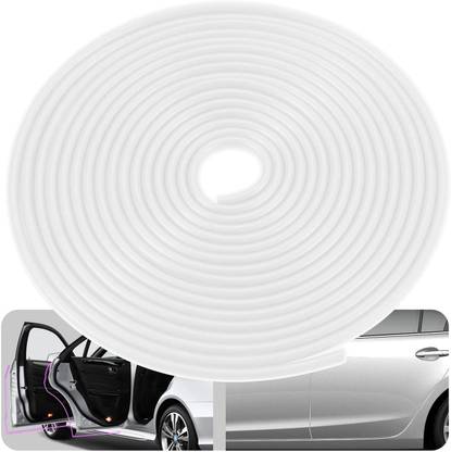 Autofasters Car Door Edge Protector,16Ft(5M) Car Edge Trim Rubber Seal Protector with U Shape Car Protection Door Edge Guard Fit for Most Car-White Car Beading Roll For Door