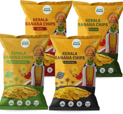 Beyond Snack Kerala Banana Chips - 4 Pack Combo-Original Style, Peri Peri, Sour Cream Onion & Parsley, Salt and Pepper 400gms ( 4 x 100 g ) Chips