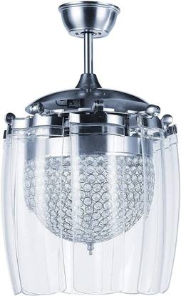 oltao Lily Chandelier fan with BLDC Motor, Reverse Air Flow For Summer winter mode, 8 Retractable Blades, LED Light, Remote with 24 Months Warranty Silent Operation 1100 mm Ceiling Fan
