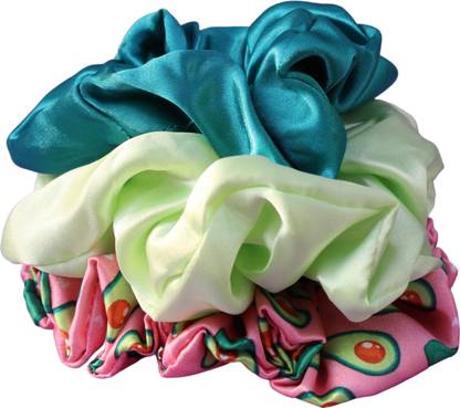 YESTIC Hair Scrunchies Large Hair Tie Elastic Hair Bands Set of 3 pcs Rubber Band Hair Band (Multicolor) Rubber Band