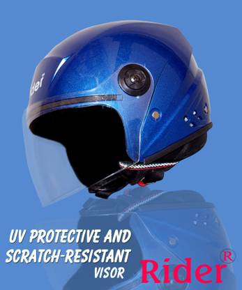 RIDER Open Face Anti UV Blue Helmet Motorbike Helmet