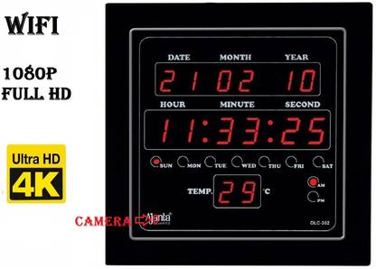 OJXTZF Digital Spy Camera Ajanta Wall Clock Hidden with Motion Detection Full HD Spy Camera