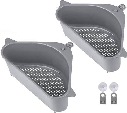 HomeFast Dish Drainer Kitchen Rack Plastic Triangular Sink Strainer Drain Basket