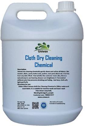 uniwax Cloth Dry Cleaning Chemical 5L Multi-Fragrance Liquid Detergent