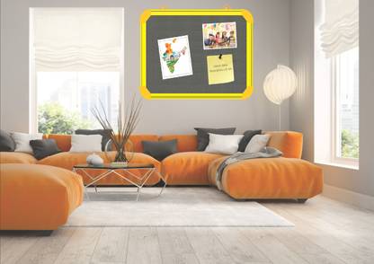 Sunway Display System Pin-up display board for office & school lightweight 2*2 feet,YELLOW ALUMINIUM(GRANADA) pin up board Bulletin Board CORK Bulletin Board