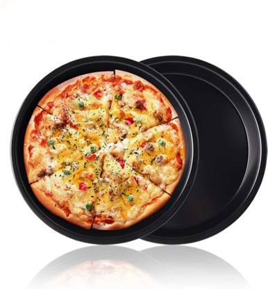 ROYALDEALS - RD Big Size Pizza Pan Set Pizza Tray Non-stick Carbon Steel Round Pizza Crisper Pan Pizza Tray (Pizza Tray) Pizza Tray