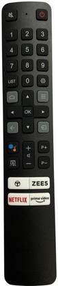 SHIELDGUARD Voice Assistant Remote Compatible for  LED TV Remote Control with Netflix & Prime Video functions (Black) TCL Remote Controller