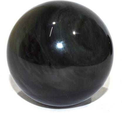 Kesar Zems Natural Reiki Healing 30 MM Black Obsidian Crystal Ball (3 X 3 X 3.2 CM) Regular Oval Rock Stone