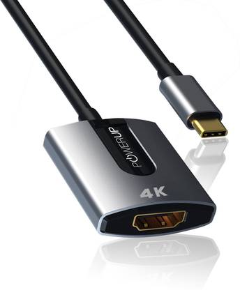 POWERUP Mini Type-C to HDMI Adapter Cable 4K,USB Type-C to HDMI, Thunderbolt 3 to HDMI Compatible with All USB -C Ports for Computer, Laptop, Tablets & Phones and More Type C Devices,USB to HDMI USB Adapter
