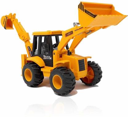 SR Toys Exclusive Construction Series Set of Construction Vehicles Friction Power Wheels Toys for 3+ Year Old Boys|Kids - 2 in 1 JCB