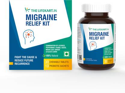 Lifekart Migraine Relief Kit 30 Capsules and 10 Sachets