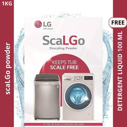 LG ScaLGo 1 KG Deep Cleaning and Advance Tub/Drum/Scale Cleaning Descaling Powder for Washing Machine + { FREE 100 ML Liquid Detergent } Detergent Powder
