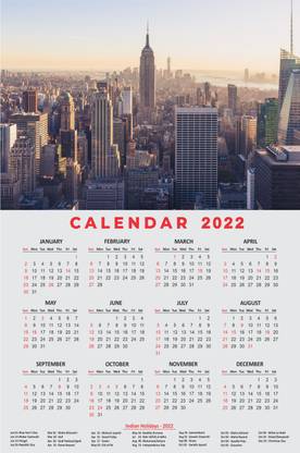 infinity interiors Calendar Wall Sticker Wall Calender 2022 (Multicolor Self Adhesive Vinyl, Size-(36x24)_023 2022 Wall Calendar