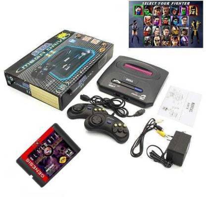 Aoko Sega Mega Drive 16bit Video Game TV Console 2 wired Controllers 1Ac Adapter Av Out Put Retro 369 Built-in Like Sonic & 1 cassettes Mortal Kombat 3rd Combo Limited Edition