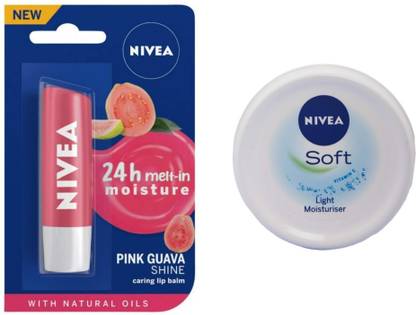 NIVEA PINK GUAVA SHINE LIP BALM & SOFT CREME 25 ML