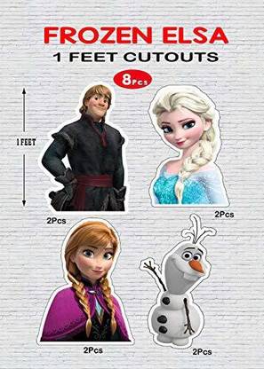 The Party Shoppy Frozen Elsa 1ft Cardstock Cutouts for Happy Birthday Decorations - 8Pcs Cardboard Cut-outs