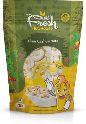Fresh Nut House Plain Split Cashew Nut (2 Pieces) 250 Grams Cashews