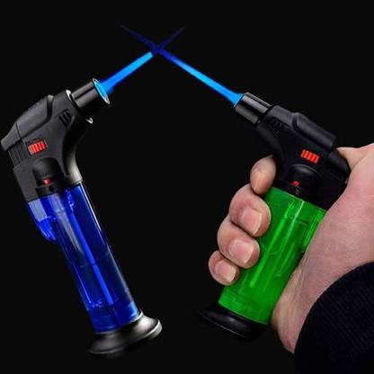 Alkey tylish Butane Lighter Sharp Small Jet Flame Refillable Cigarette Lighter Variation (Pack of 2) Pocket Lighter