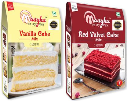 Maayka - Ek Atoot Rishta Vanilla & Red Velvet Cake Mix | Egg Free Premium Cake Mix | 200GM+175GM 375 g