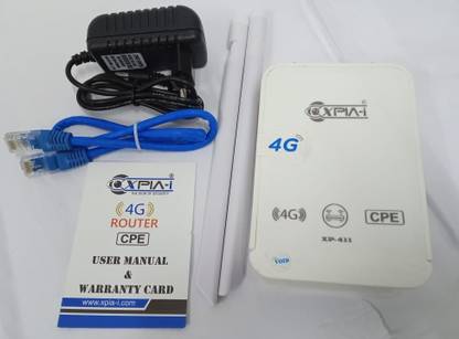 xpia-i XPIA I 4G Wireless Router 4G Router 2.4 GHz 5 Mbps Wifi Speed Single Band External Antenna MiFi (Sim Based)