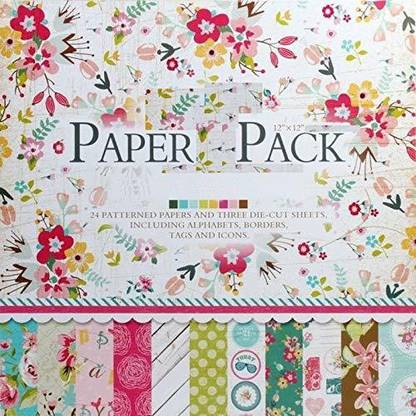 Qatalitic Pattern Design Printed Papers for Art & Craft (VS12005), Size: 12 X 12 Inch for Greeting Cardmaking & Project Book Making (24 Patterned Sheets + 3 Die Cut Sheets) Paper Designer Paper Pack Theme,  Scrapbook Kit