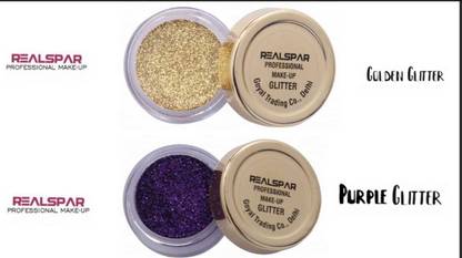 REALSPAR GOLDEN AND PURPLE GLITTER PACK OF 2