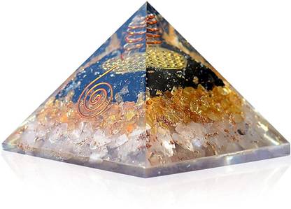 TopBru TOPBRU Crystal Pyramid Orgone Pyramid~ Energy Pyramid Generator Reiki, Meditation Positive Energy -Attract Abundance Wealth Chakra Pyramid Decorative Showpiece  -  8.5 cm
