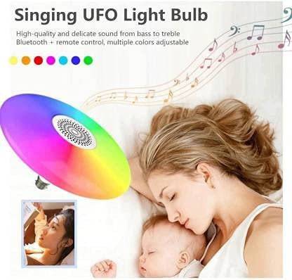 Viraan UFO LED RGB Bluetooth Speaker Bulb Wireless 48W Music Ceiling Light with Bluetooth Speaker RGB Multicolor Changing Remote Control Sound Ceiling Light Fixture Light for Bedroom Smart Bulb