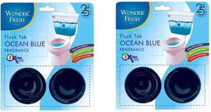 wonder fresh Flushmatic Tab, Flush Tab, Toilet Cleaner Block (Pack of 2 * 100 G) Ocean Block Toilet Cleaner