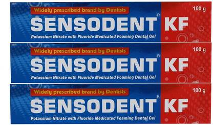sensodent KF Medicated Foaming Dental Gel - 3 x 100g Packs Toothpaste