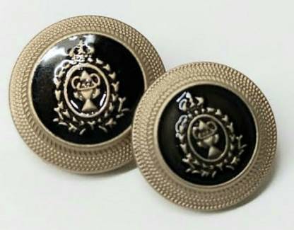 Aswani Metal Buttons For Suits and Jacket Set of 12 - 6 Big 6 Small (Gold) Metal Buttons