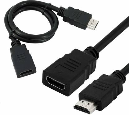 IKIS HDMI Cable 0.5 m Short Length HDMI Male to Female Extension Cable - (Specially Designed for Wall mountable tv) Black-50cm
