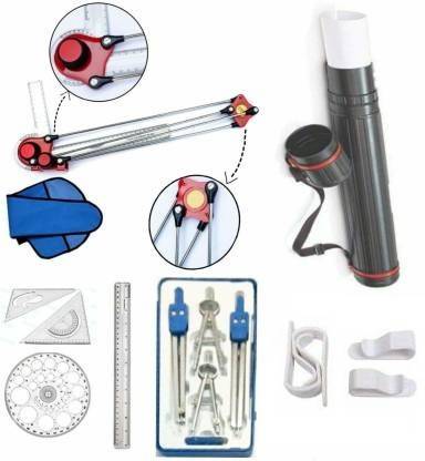 M I Enterprises Mini Drafter Sheet Container Geometry Box Pro Circle Ruler Set Square Board Clip Drafting Kit
