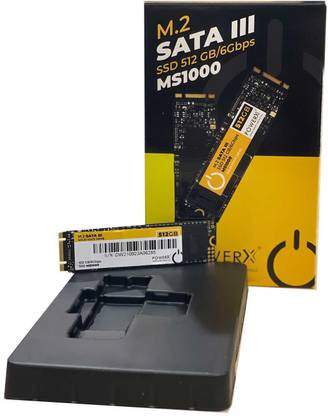 powerx M.2 MS1000 512 GB All in One PC's, Desktop, Laptop Black SATA III Internal Solid State Drive (SSD) (M.2 SATA lll MS1000)