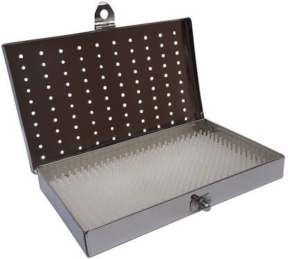 Bismi Enterprises Stainless Steel Sterilization Instruments Tray with Silicon Mat Size 8"x4".5x1" Reusable Medical Tray