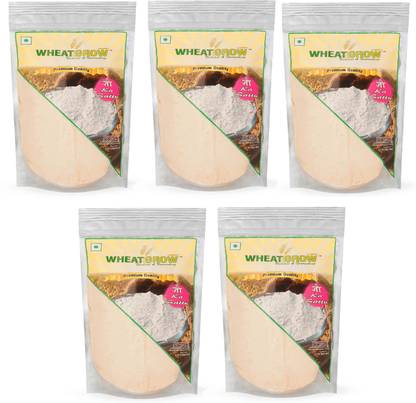 WHEATGROW Barley Sattu - Jau Sattu l 100% Natural & Vegan l Jau ka Atta l Fibre Rich l Make Healthy Snacks l Mix with Wheat Flour & Make Chapati l 1KG ( Pack of 5 )